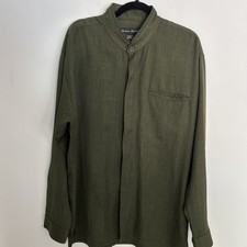 Men's Mandarin/banded Collar Casual Shirt Fortune Landi 2XL