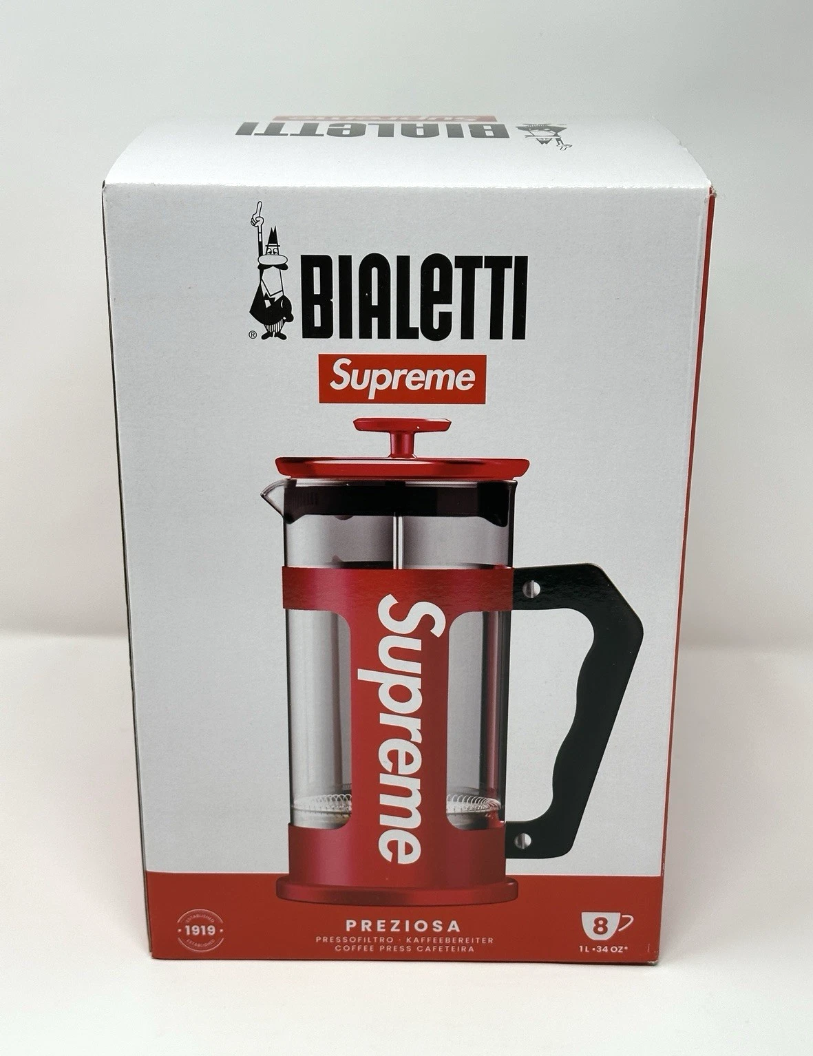 Supreme x Bialetti 8-Cup French Press SS24 Brand New Red
Opens in a new window or tab