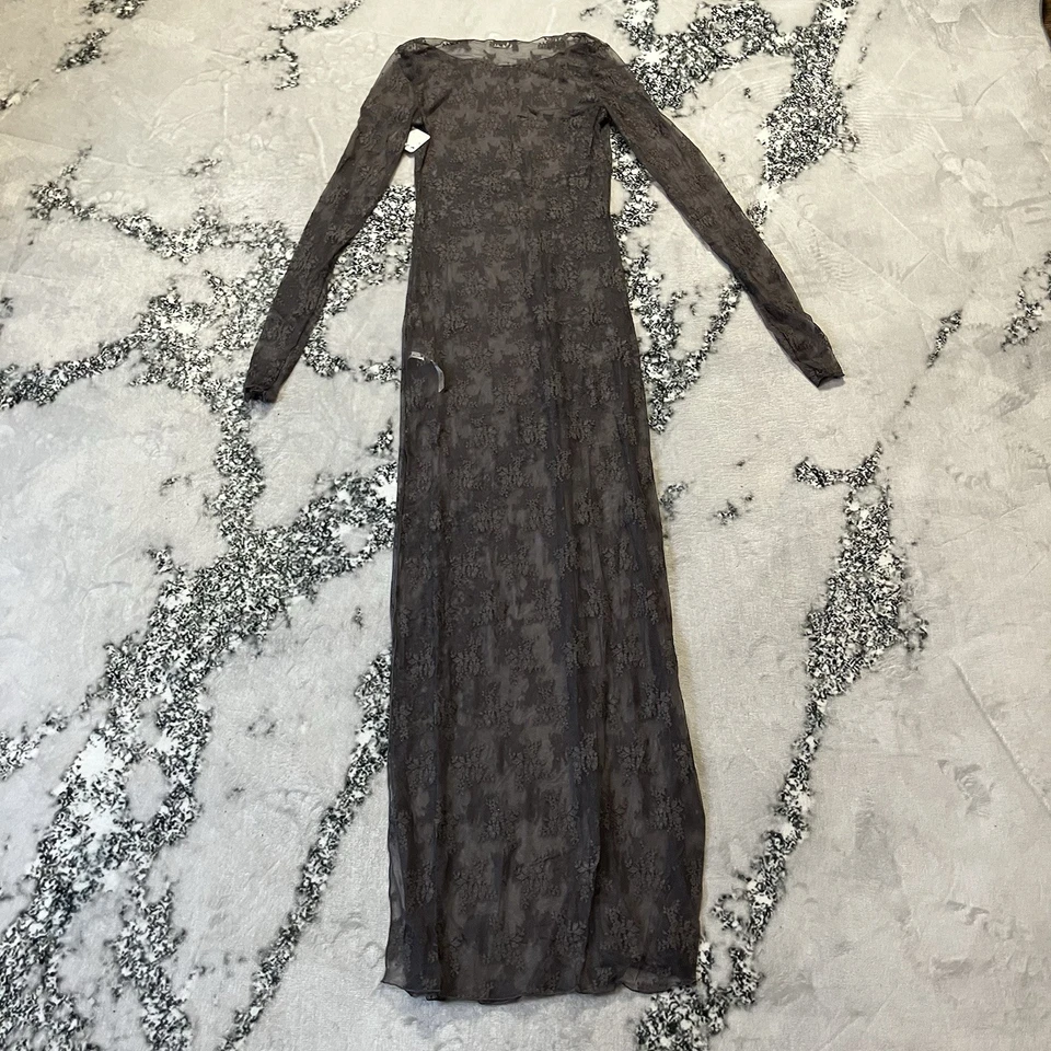Vestido Free People Intimately Mujer Talla XS Gris Gaviota Oscuro Dama Lux Maxi Sin Mangas Foto 4 de 4