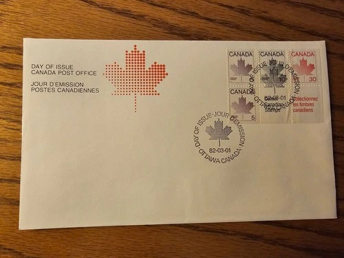 Canada Post 1982 Ottawa Maple Leaf First Day Cover FDC Vintage Canadian Stamps