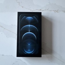 Image of Genuine Apple iPhone 12 Pro Blue Mobile Phone Empty Box + unused Lightning Cable