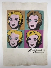 Andy Warhol COA Art Painting Original Drawing Vintage Paper Signed