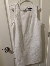 Women’s Adrianna Papell Dress Size 10 White With Flower Embroidery