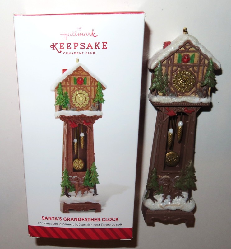 NEW Hallmark Ornament 2014 Santa's Grandfather Clock Member Exclusive