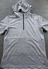 MSX Michael Strahan Pullover Mens Medium Gray Hooded Quarter Zip Athleisure Gym