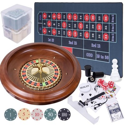 Roulette Wheel Game Set with Large Felt, 16 Inch Roulette Wheel, Retractable ...