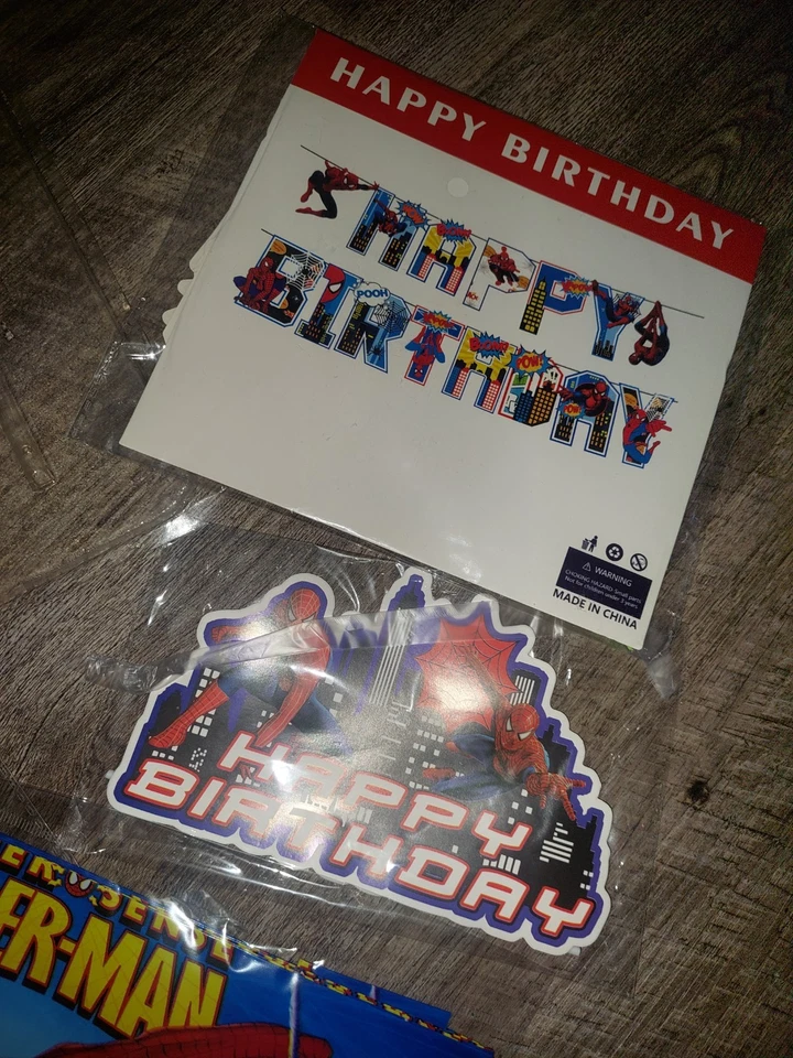 Suministros de fiesta de cumpleaños Spider-Man, juego de decoración de moldes de dulces para pancartas Foto 3 de 4
