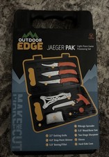 NEW Outdoor Edge Jaeger Pak 8 Piece Skinning Boning Knife Saw Ribcage Spreader
