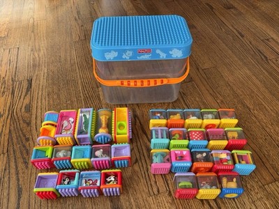 Vintage Lot of 33 Fisher Price Peek A Blocks Boo Animals Cubes Boy Girl Baby