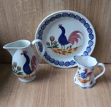 Portmeirion Cockerel Set 2 Pieces, Creamer Jug, Plate Pugh Bros, Milk, Glyncoch