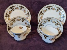 2x Royal Stafford Bone China "Balmoral" Trios (Teacup, saucer & Tea Plate) - VGC
