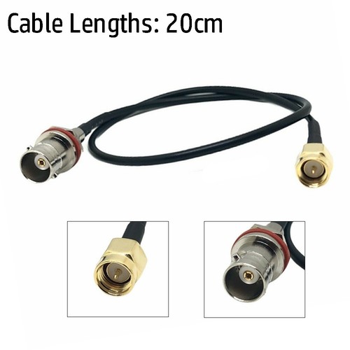 Câble Adaptateur BNC Femelle Vers SMA Mâle RG174 - Longueur 20cm, Acier Nickelé