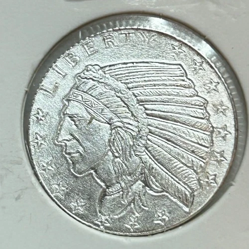 1/10th oz Silver Round Golden State Mint Incuse Indian Design .9999 Fine - #04