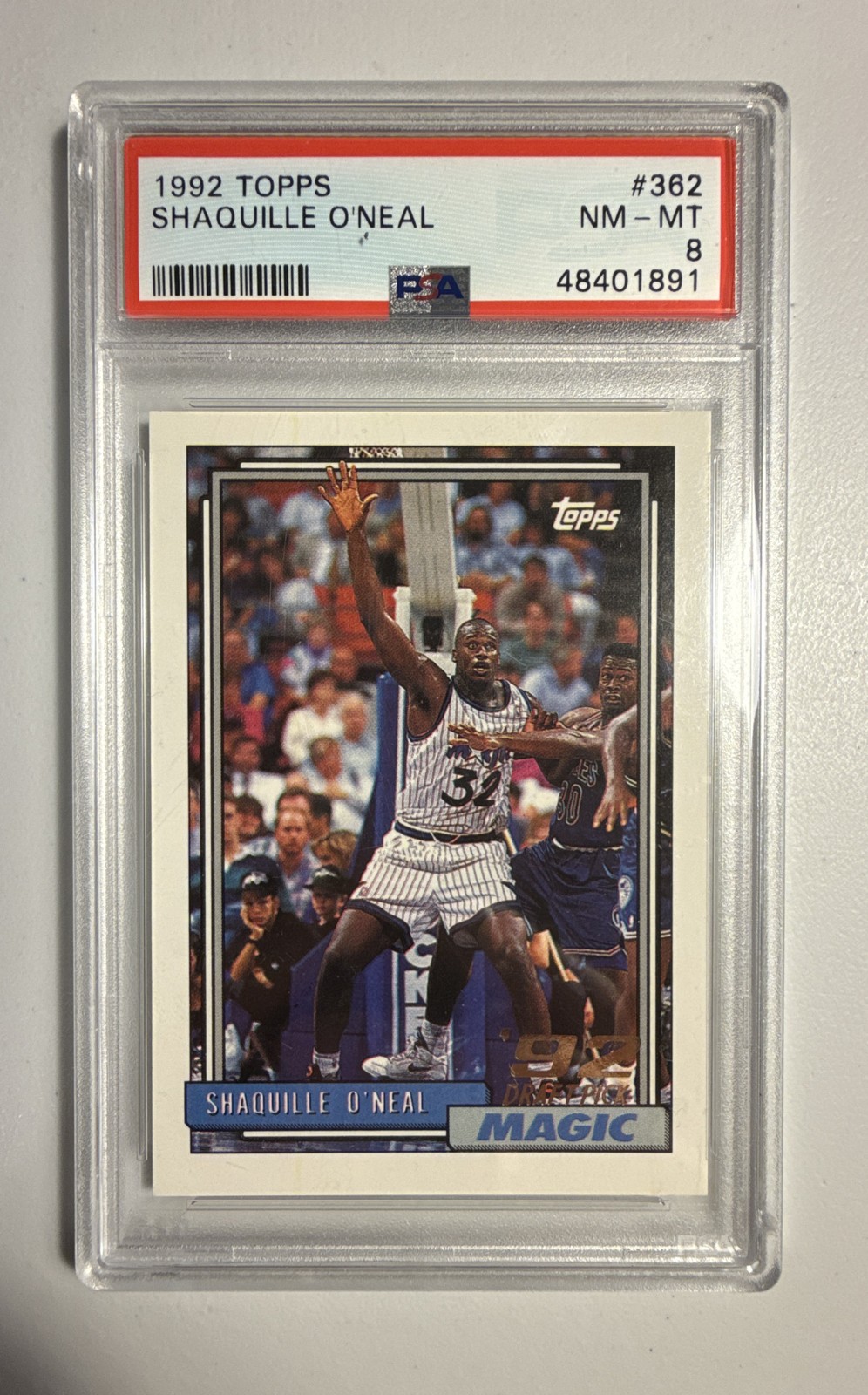 1992-93 Topps - Shaquille O'Neal #362 (RC) PSA 8