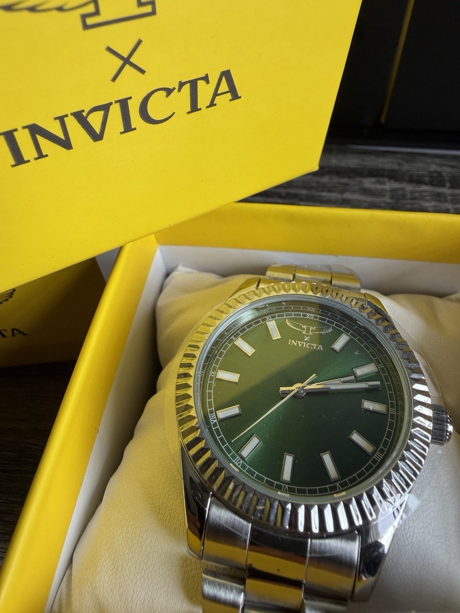 69016 - INVICTA Specialty Men 40mm Metal Steel Green dial PC21S