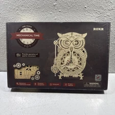 ROKR Owl Clock Mechanical Time LK503 3D Wooden Puzzle Model Kit, 2021