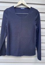 Saint James Women  s Sweater, Sz 8 US, Navy Blue 100 Wool, France