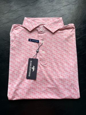 NWT MEN'S HARLESTONS THE CAPRI POLO, COLOR: ATLANTIC, SIZE: MEDIUM