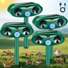 Upgraded Solar Ultrasonic Animal Repeller Outdoor Cat Repellent Deer Repellent