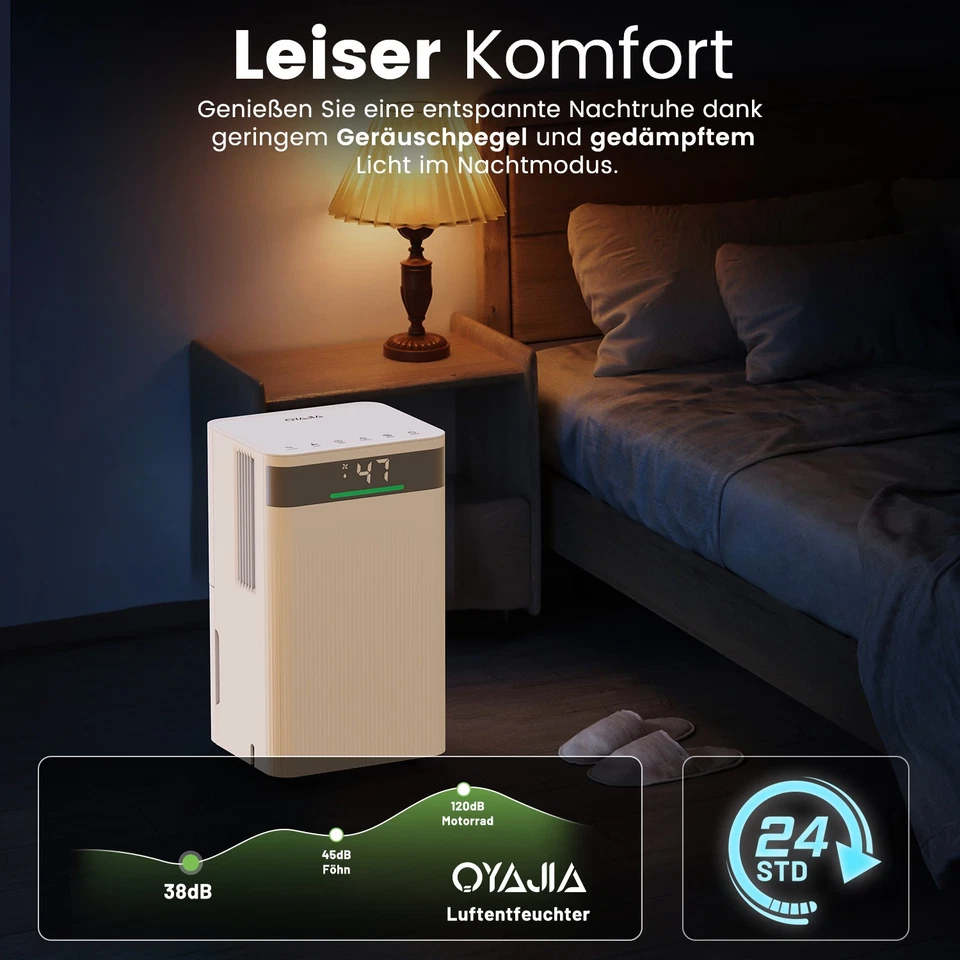 Luftentfeuchter Raumentfeuchter elektrisch 14L/24H Entfeuchtungsgerät 120m³ APP - Bild 3 von 4
