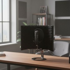 Portable Microphone Isolation Shield with 3/8" 5/8" Mounts for Clear Sound