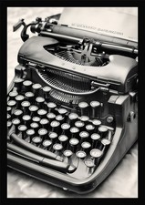 Soft Vintage Typewriter Framed Wall Art Poster Canvas Print Picture thumbnail