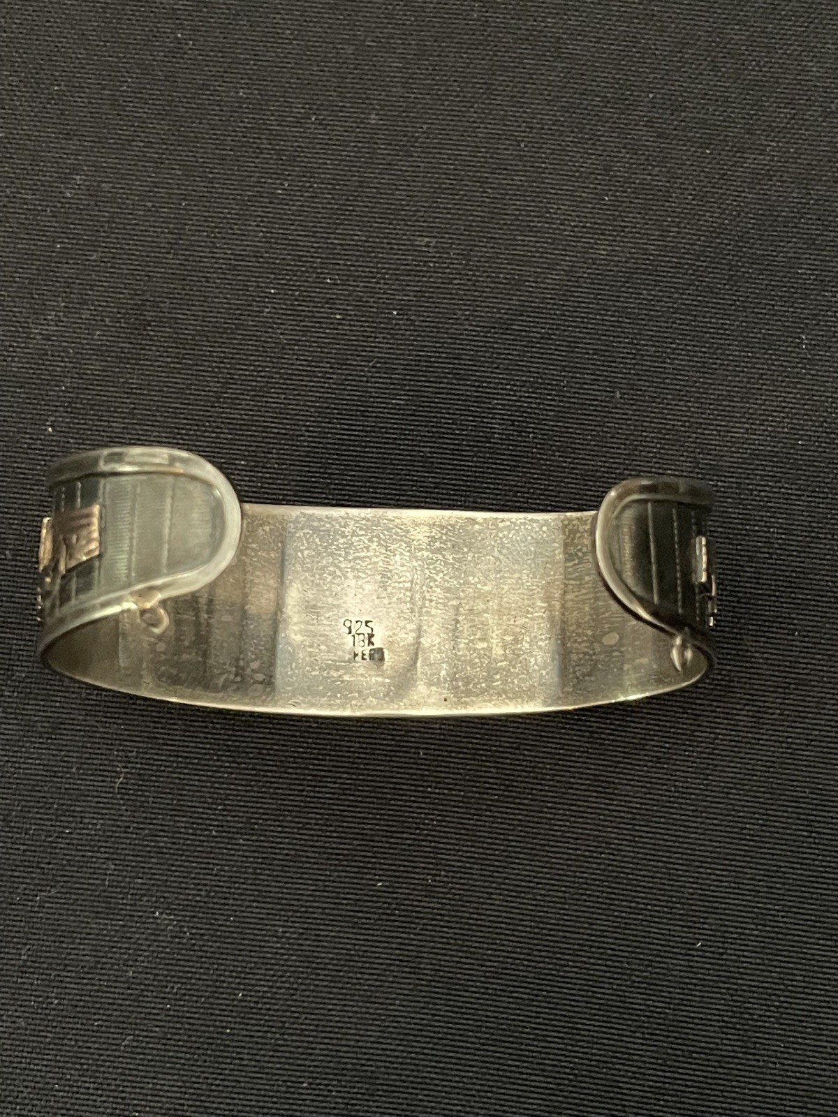 Rare Authentic Peruvian Silver Cuff Bracelet With… - image 5