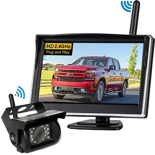 2.4G Wireless 5" Monitor ccd Backup Camera 12-24v For Truck RV Reverse Rear View - Picture 2 of 13
