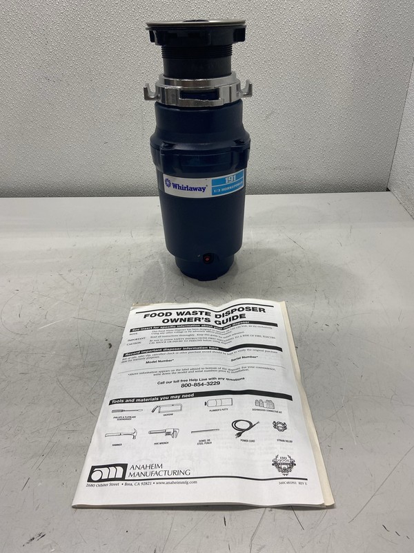 Whirlaway 191 1/3HP Continuous Feed Garbage Disposal 2K5-092153-59