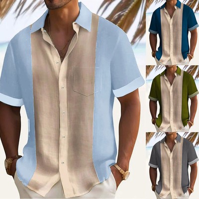 LA LEELA Men's Hawaiian Shirt - Beach Floral Print, Untucked Fit - Lightweight Rayon Shirt For Summer & Vacations