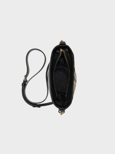 DKNY Kim Chain Leather Bucket Bag Black Gold Leopard Print Crossbody Zip Neu - Bild 5 von 5