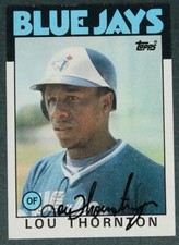 Toronto Blue Jays Star Lou Thornton signed autographed 1986 Topps Baseball card-