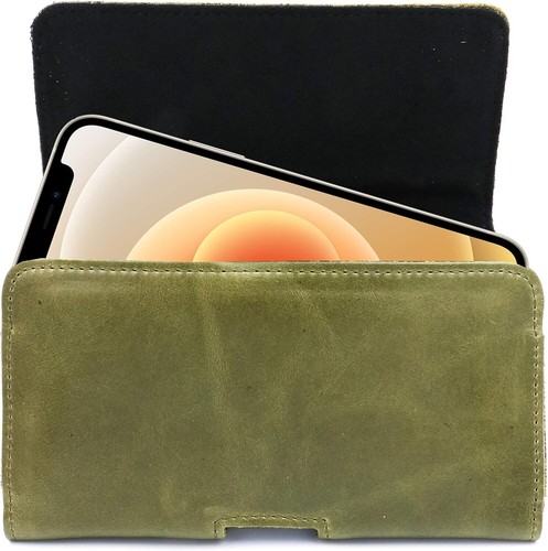 Bolsillo De Cuero Verdadero Para Cubot X90 Funda Case Horizontal XL VERDE - Picture 4 of 5
