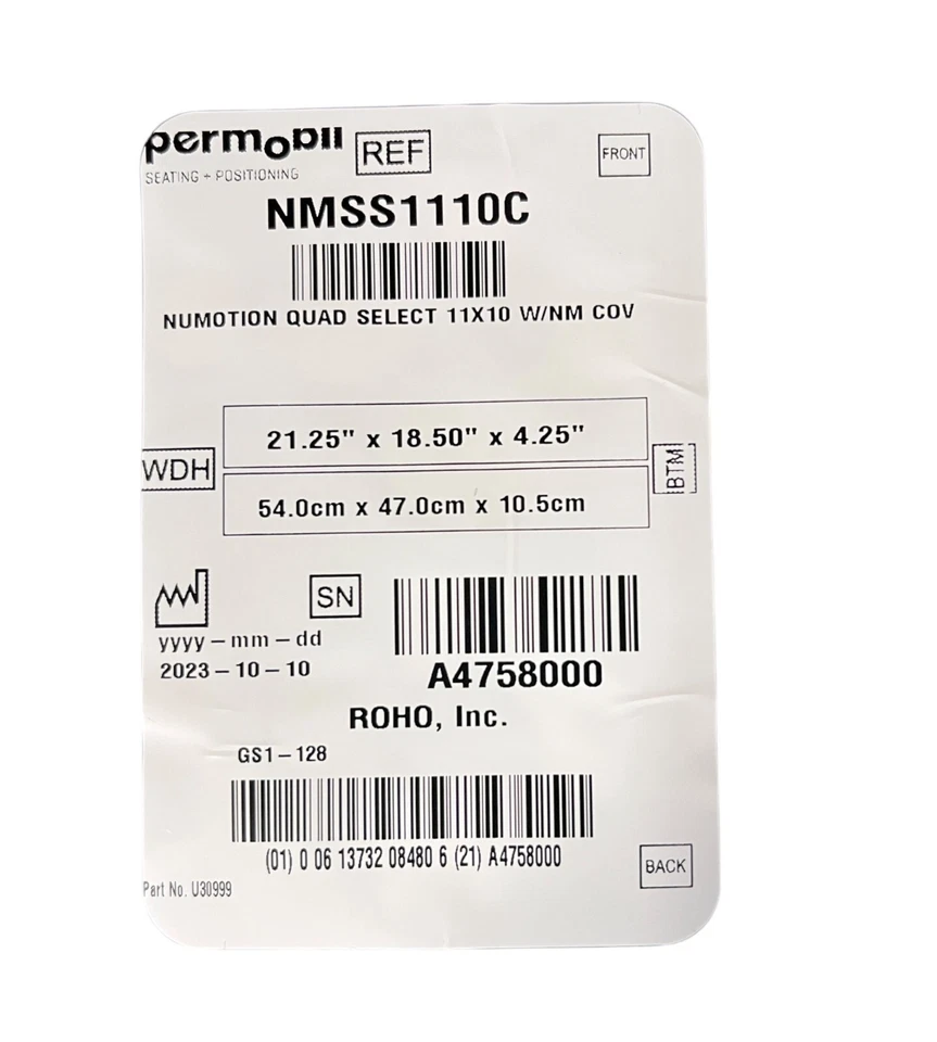 Permobil ROHO 气垫 NMSS1110C 四选 (11x10 电池) 21.25"X8.50"X4.25" — 第 2/4 张图片