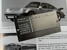 Typenschild Hinweisschild Porsche 911 ab 1981 + 924+944+928 blanco