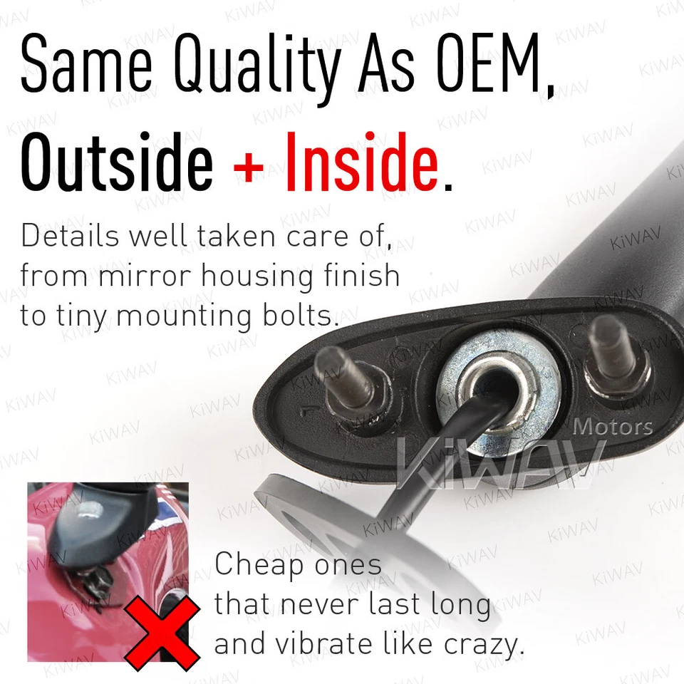 Espejo retrovisor de repuesto de calidad OEM para Suzuki GSX-R600 '06-'10 MANO DERECHA x1ε Foto 2 de 4