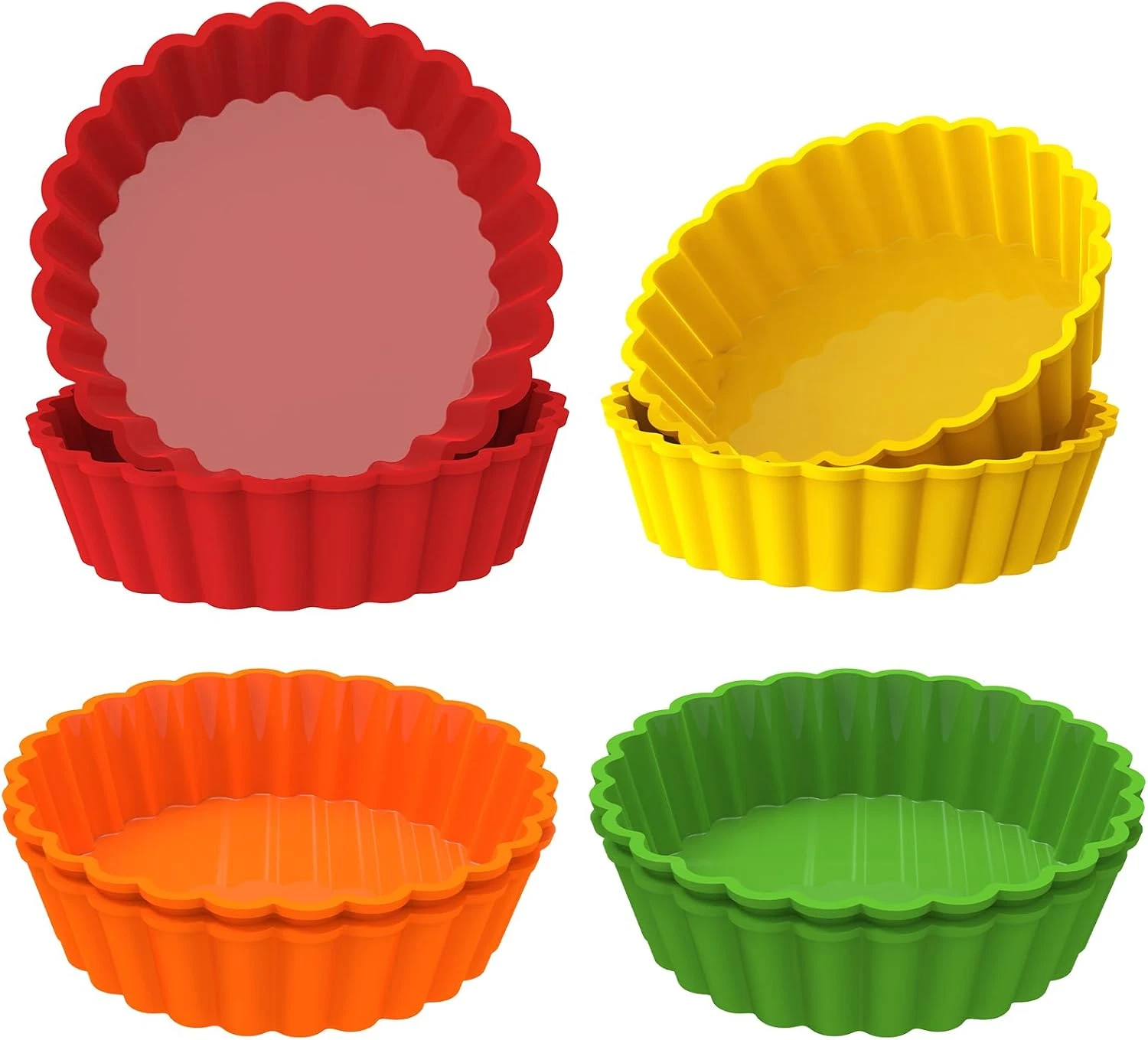 Silicone Mini Tart Pan 4 Inch Non-Stick Mini Quiche Molds Small Pie Baking Pan T