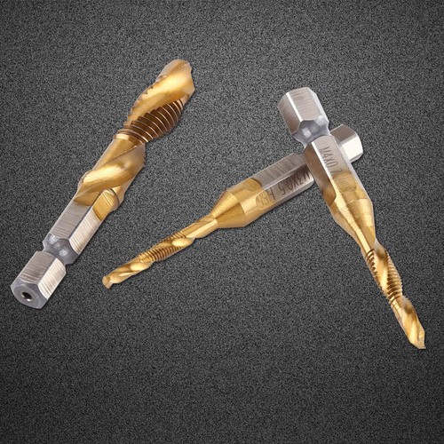 6x M3-M10 HSS Gewinde Metrisch Tap Bit Bohrer und Schraube 1/4' Sechskantschaft - Bild 9 von 12