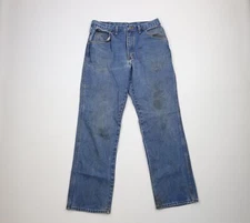 Vintage 90s Streetwear Mens Size 32x32 Distressed Bootcut Denim Jeans Blue USA