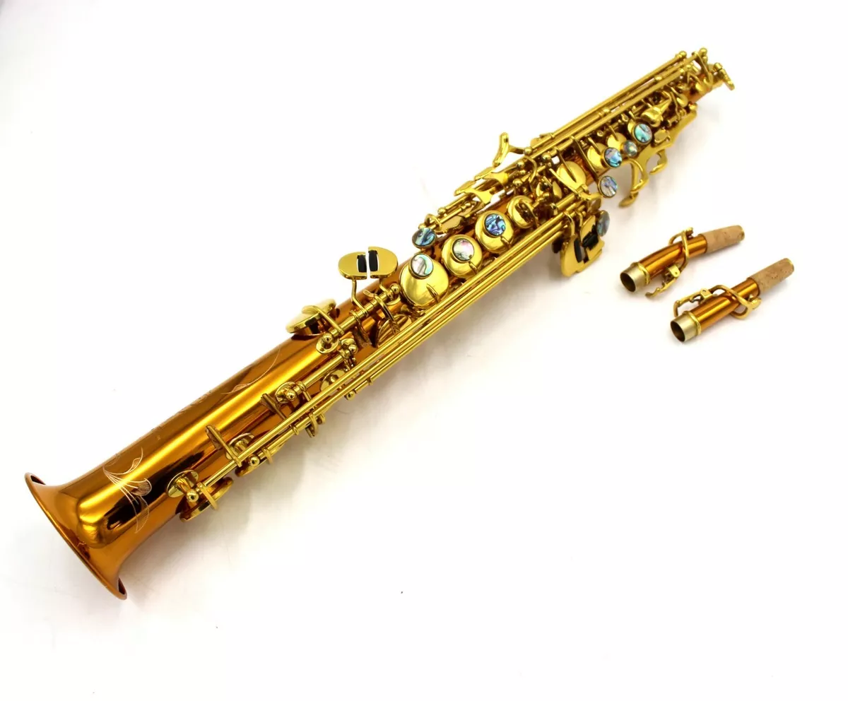 Eastern Music pro use copper straight soprano saxophone gold lacquered two necks