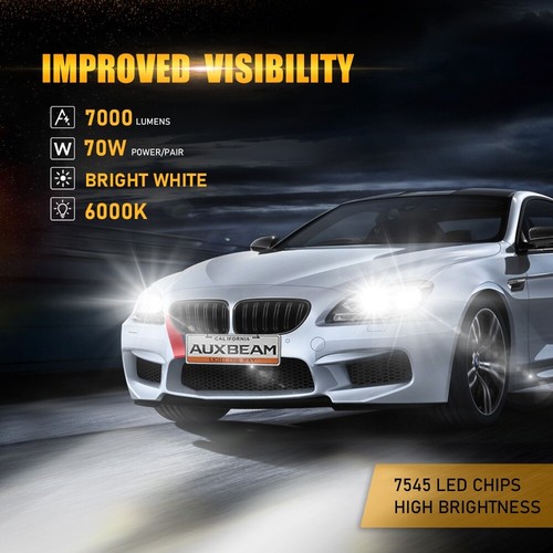 AUXBEAM 9005 9006 Canbus LED Headlights Kit Bulbs 6000K High Low Beam White 70W - Picture 4 of 15