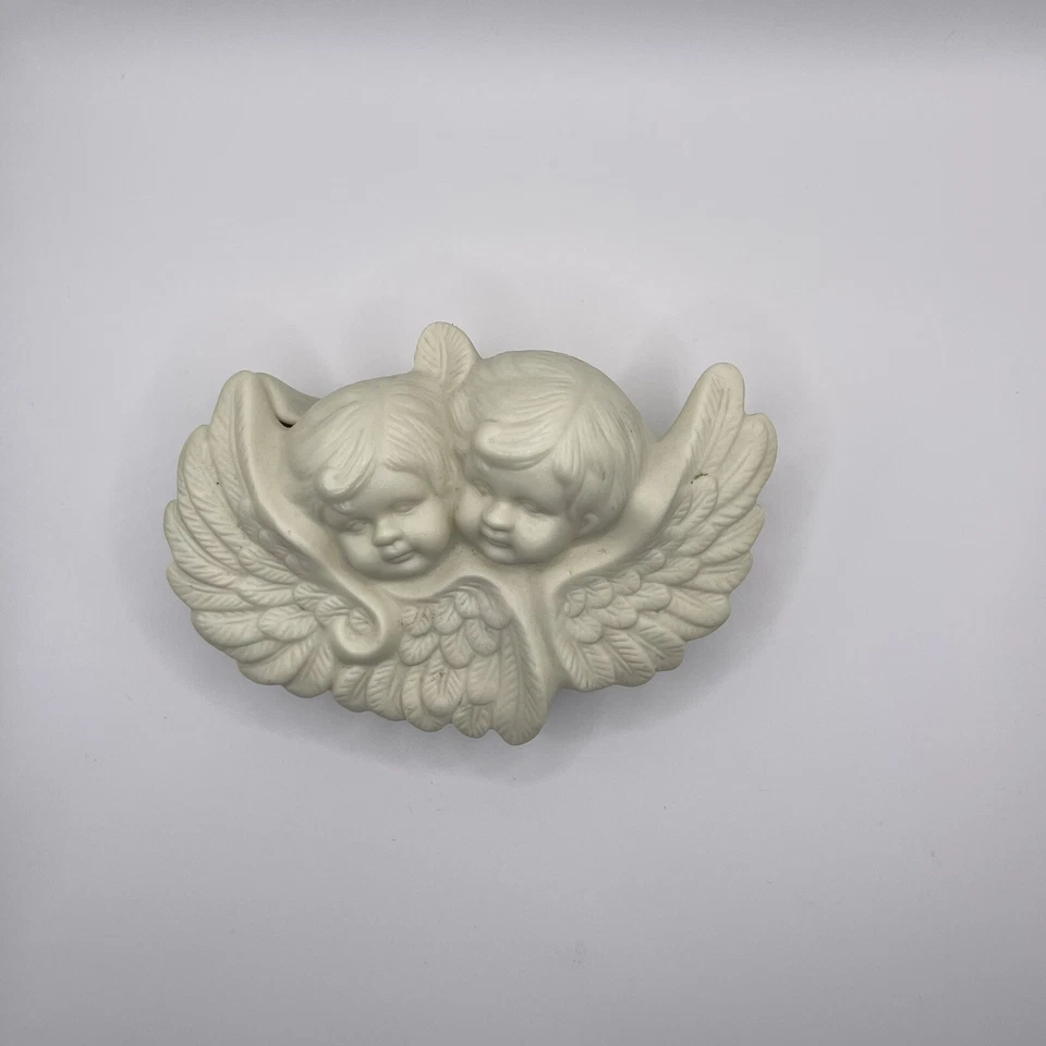 DE COLECCIÓN 2 JUEGOS Caja Baratija Ala Ángel Querubín Porcelana Blanca Joyería Bebé Rosa Gótico Foto 3 de 4