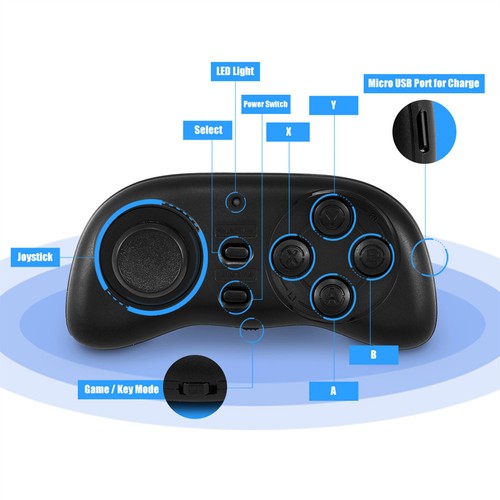 1PC Bluetooth Gamepad 3*1.4*0.7 Inch Compatible For Android / iOS, Cellphone - Picture 13 of 18