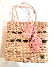 NWT Billabong Wild Heart Straw Bag Tote Purse...