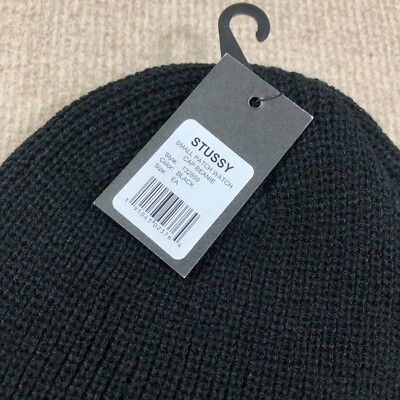 Stussy Small Patch Watch Cap Beanie Hat Black OS BNWT | eBay
