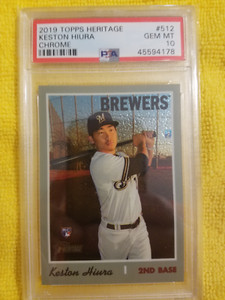 2019 KESTON HIURA ROOKIE RC TOPPS HERITAGE HIGH #512 PSA 10 GEM MINT CHROME /999