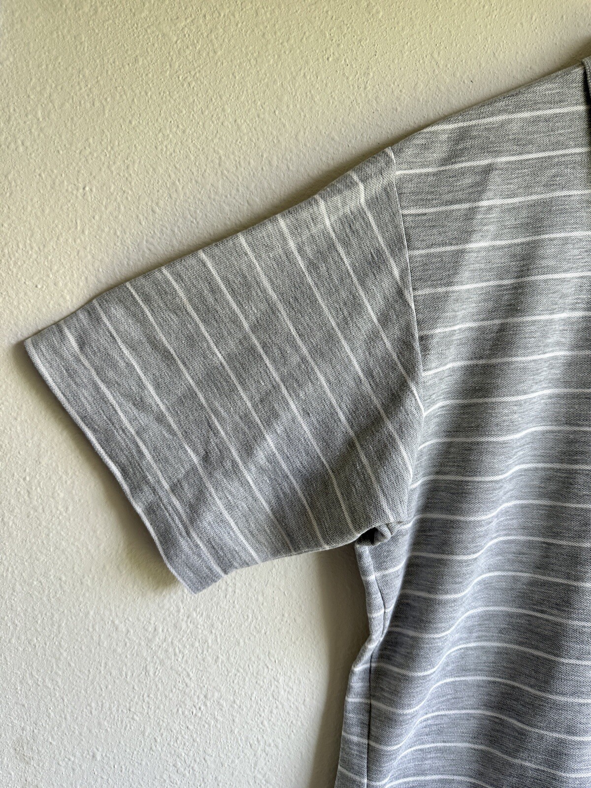 Lacoste Men's XL  Gray Polo Shirt Stripe Embroidery Logo thumbnail 6