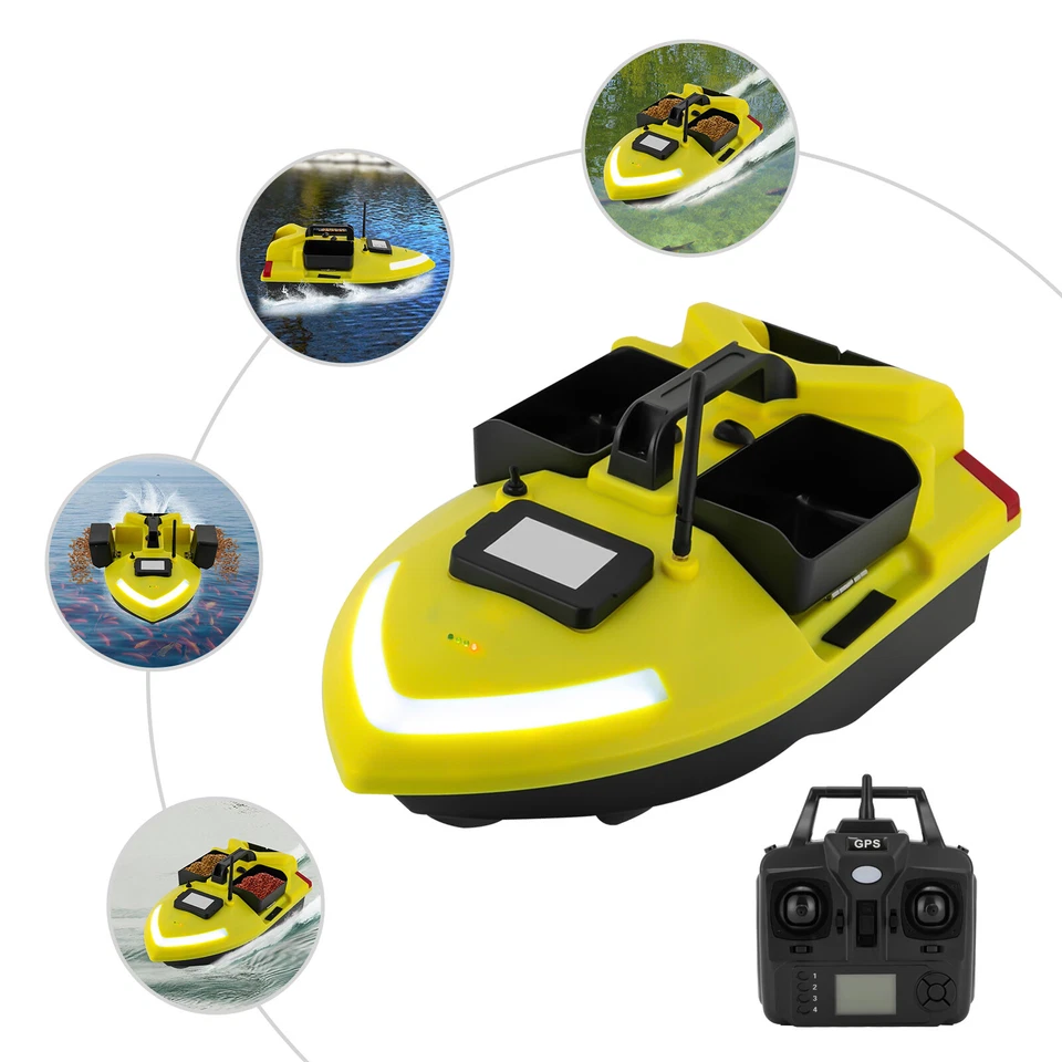 12000mAh Fishköder Boot mit 2 Hoppers Futterboot Köder 500m GPS-Fischköderboot D - Bild 3 von 4