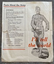Original 1919 Post World War I Flyer About Continuing Employment in Army