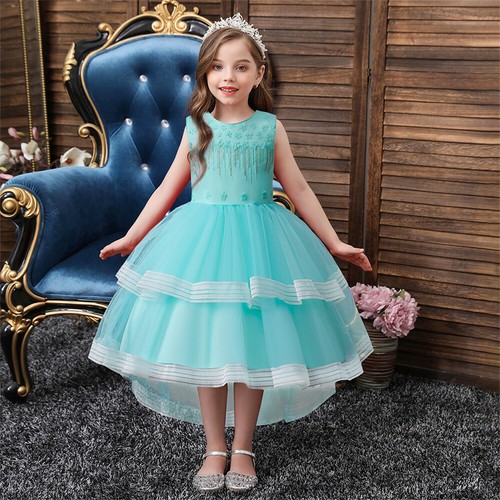 Pageant Flower Girls High-Low Tutu Dress Wedding Bridesmaid Kids Princess Gown - Picture 36 of 128